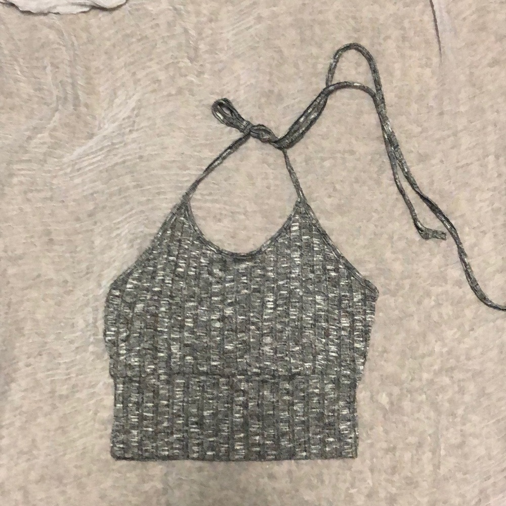 Gray halter crop top size M.